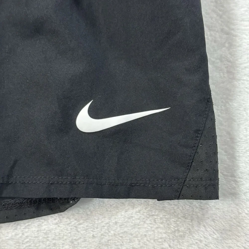 Nike Dri-FIT Womens Black Running‎ Athletic Shorts Size XL  Swoosh Activewear